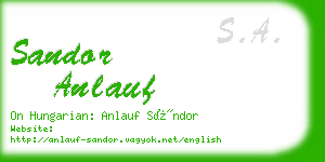 sandor anlauf business card